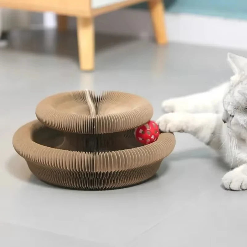 Magic Round Cat Scratcher Corrugated Scratching Post Toy
