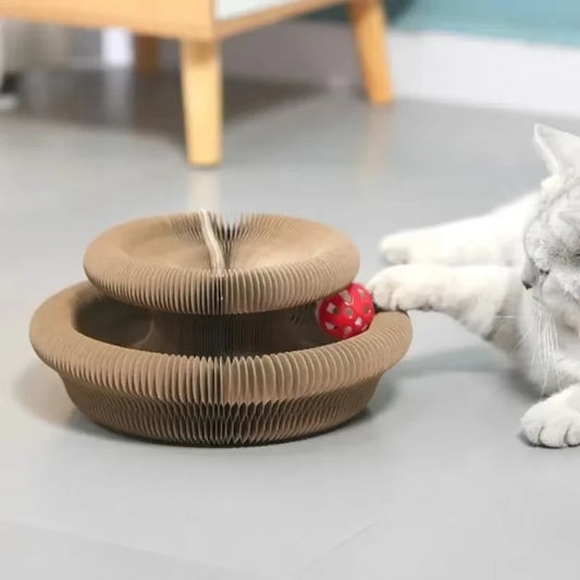 Magic Round Cat Scratcher Corrugated Scratching Post Toy
