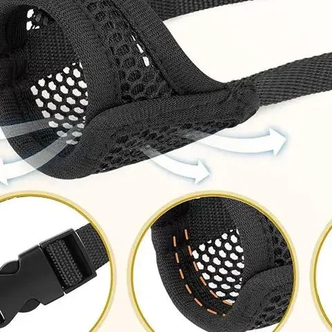 Mesh Muzzle For Short Snout Small Dogs Anti-Biting Brachycephalic