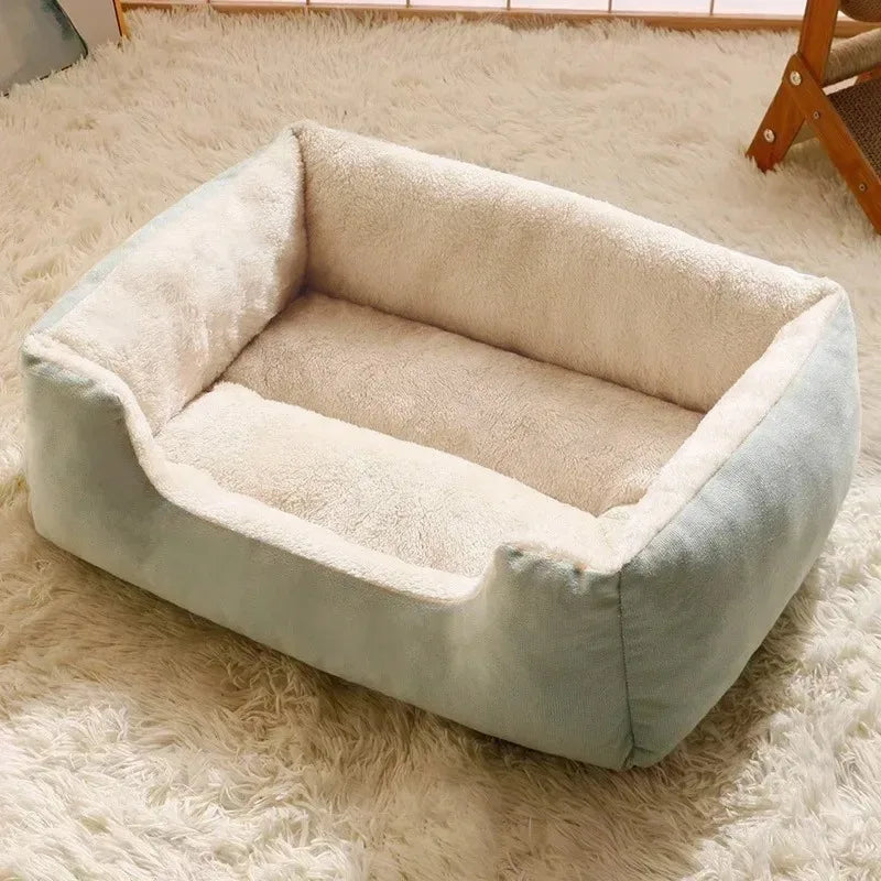 Premium Cat Bed Plush Pet Cushion - Comfortable Sleeping Basket