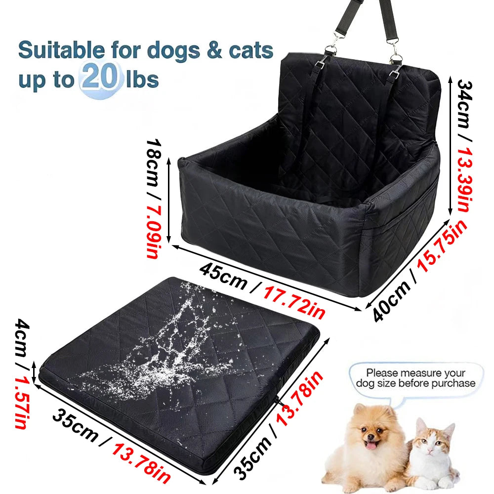 Portable Dog Car Seat With Safety Belt For Small Medium Dogs
