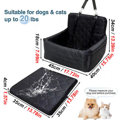 Portable Dog Car Seat With Safety Belt For Small Medium Dogs