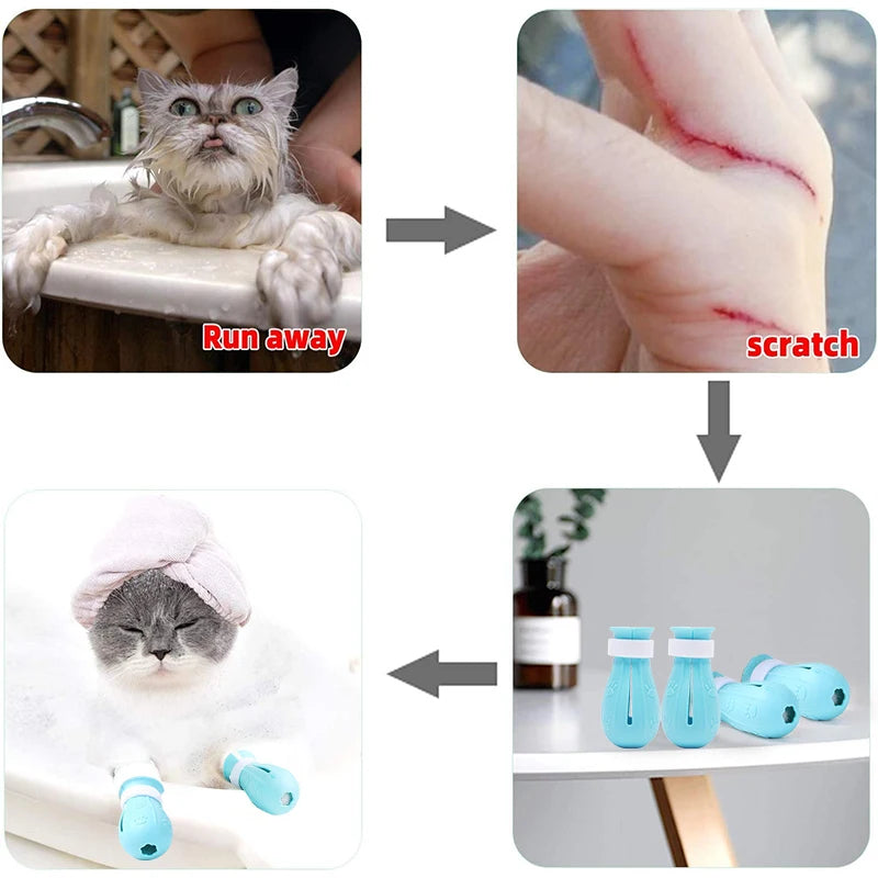 Cat Claw Protectors - Anti-Scratch Bath Shoes For Cats