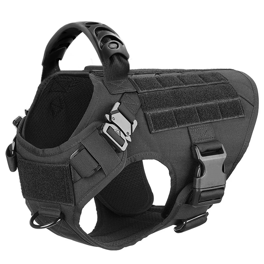 Large Dog Harness With Molle Pouches For German Shepherd Training