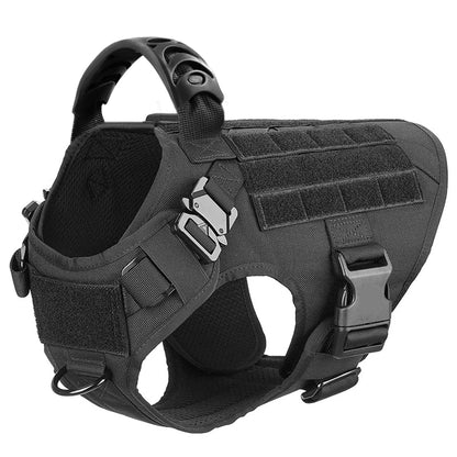 Large Dog Harness With Molle Pouches For German Shepherd Training