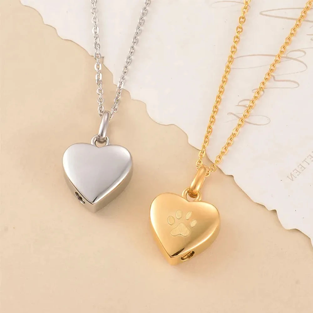 Pet Ashes Heart Cremation Jewelry Urn Necklace Memorial Pendant