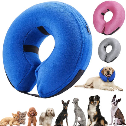 Inflatable Dog Collar After Surgery - Soft Pet Recovery Cone