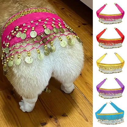 Corgi Belly Dance Hip Towel Pet Dog Skirt With Sequins