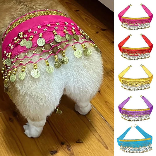 Corgi Belly Dance Hip Towel Pet Dog Skirt With Sequins
