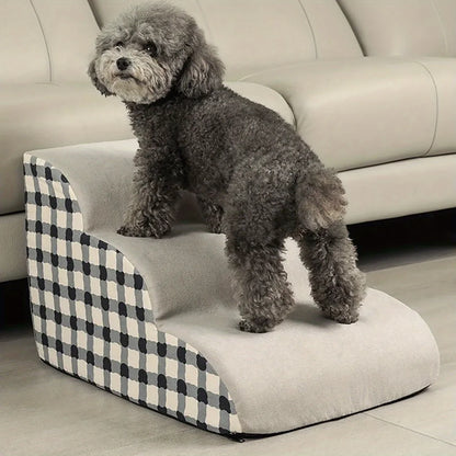 Pet Stairs For Sofa And Bed - 2/3 Step Foam Ramp For Small Dogs