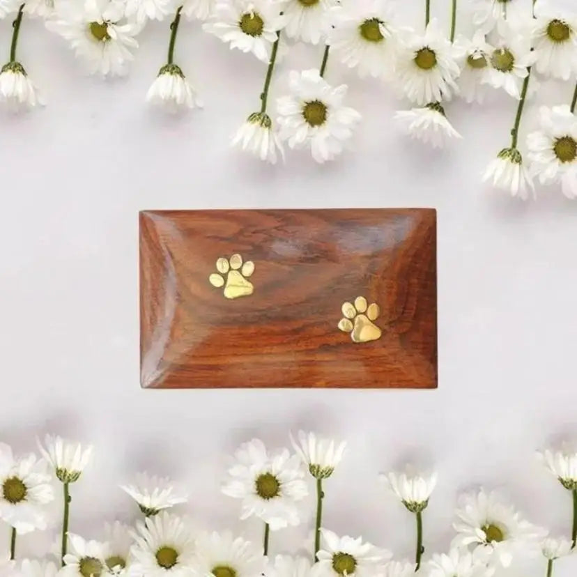 Premium Solid Wood Pet Urn Bamboo Casket for Cat and Dog Ashes