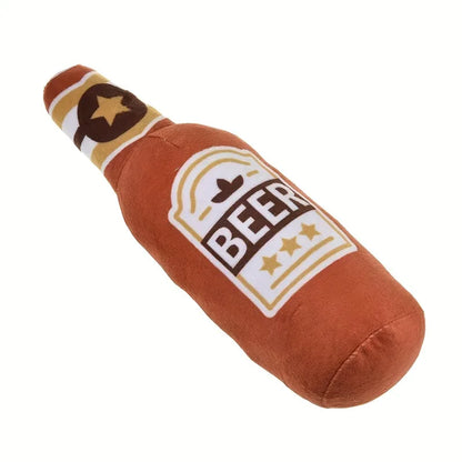 Realistic Beer Bottle Dog Toy - Squeaking Interactive Play Toy