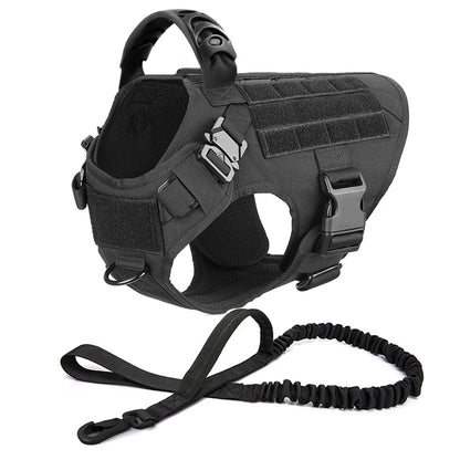 Large Dog Harness With Molle Pouches For German Shepherd Training