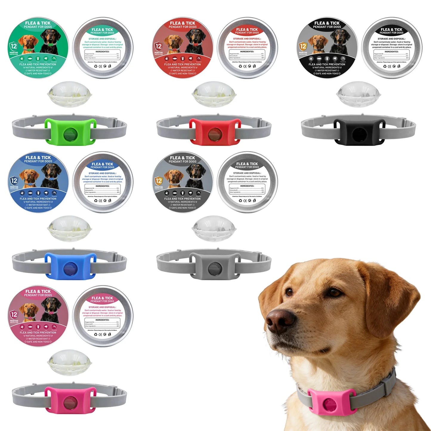 Flea And Tick Pendant For Dogs Natural Protection Green