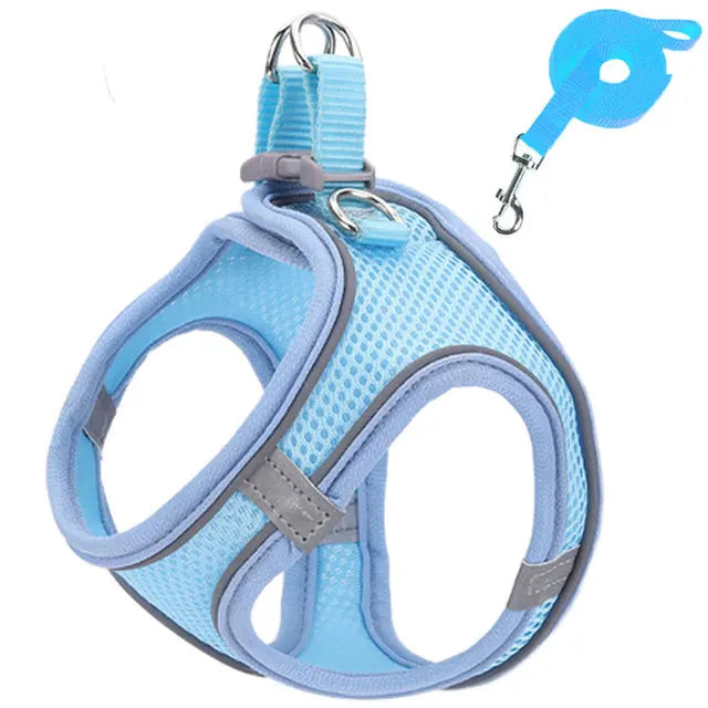 Cat Harness Reflective Pet Leash Set Adjustable For Small Dogs