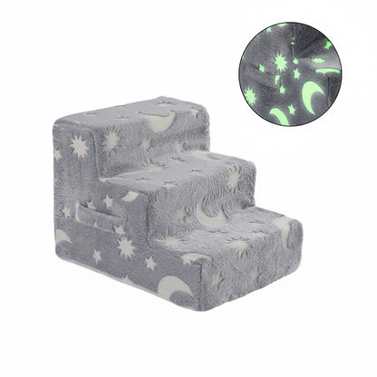 Pet Stairs Ramp 3-4 Step Dog Cat Ladder With Detachable Sponge
