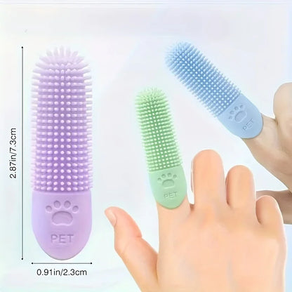 Soft Silicone Dog Toothbrush 360 Degree Finger Brush For Pet Dental Care