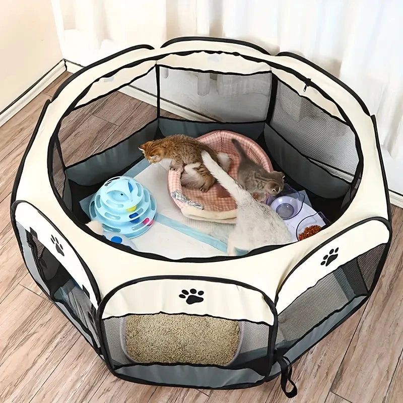 Cat Maternity Room Octagonal Pet Fence - Waterproof Foldable Tent