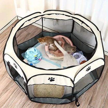 Cat Maternity Room Octagonal Pet Fence - Waterproof Foldable Tent