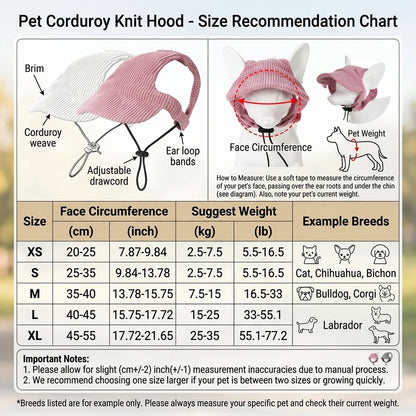 Cute Pet Hat Adjustable Breathable Cap With Ear Holes For Cats Dogs