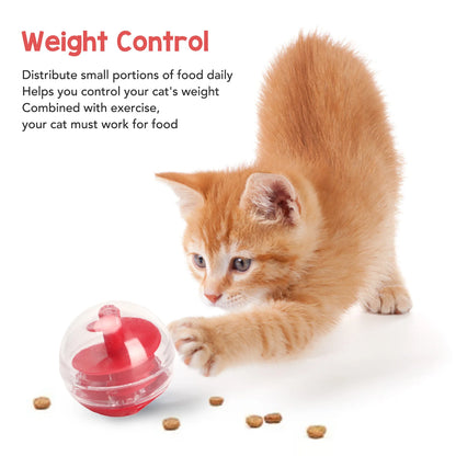 Cat Treat Dispensing Ball - Interactive Slow Feeder Puzzle Toy