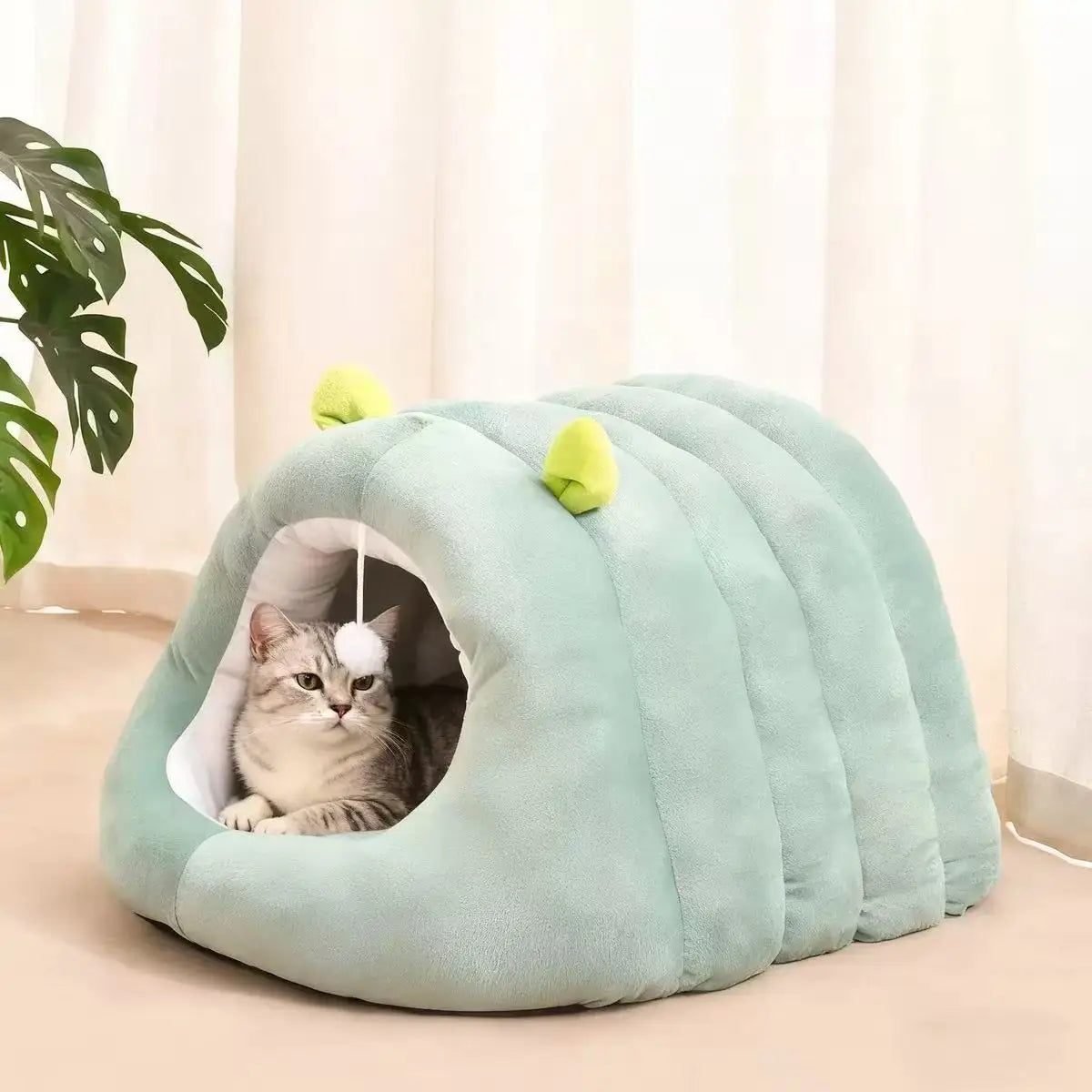 Cute Cartoon Pet Cave Bed Washable Sleep Bed For Small Dogs Cats