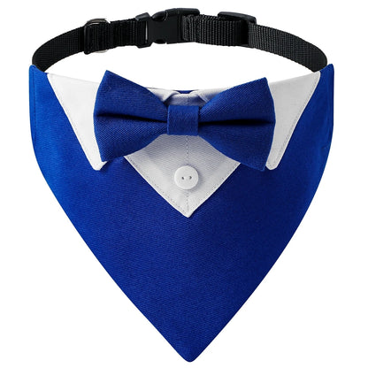 Dog Bow Tie Collar - Adjustable Formal Tuxedo Bandana for Pets