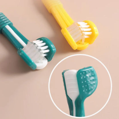 3-Sided Pet Toothbrush For Dogs And Cats - Tartar Removal Dental Care