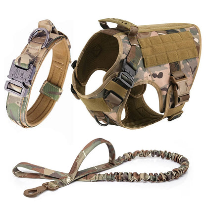 Large Dog Harness With Molle Pouches For German Shepherd Training