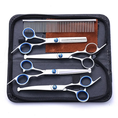 5 In 1 Professional Dog Grooming Scissors Set With Safety Tips