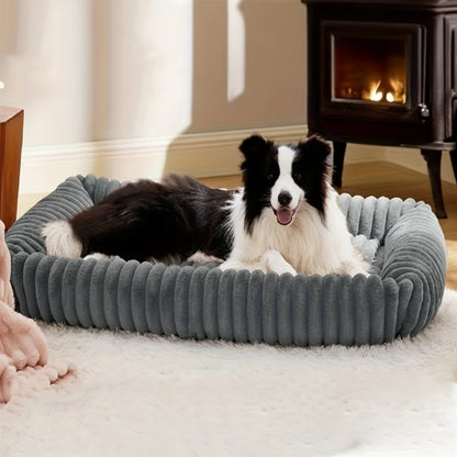 Orthopedic Plush Dog Bed - High Resilience Support for Medium Large Dogs