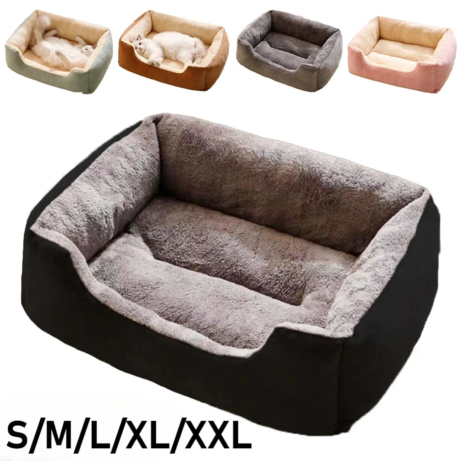 Premium Cat Bed Plush Pet Cushion - Comfortable Sleeping Basket