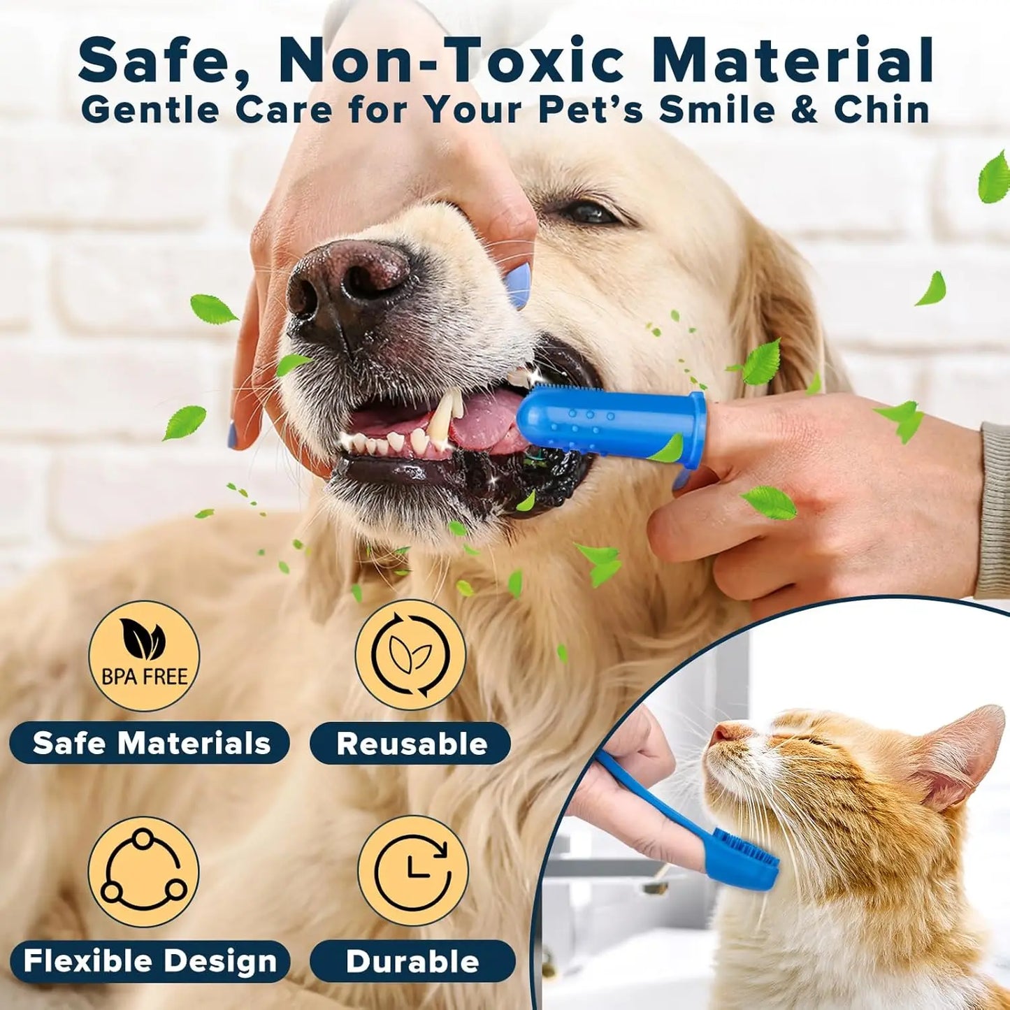 6-Piece Pet Grooming Kit - Dog Cat Washing Gloves & Bath Brushes