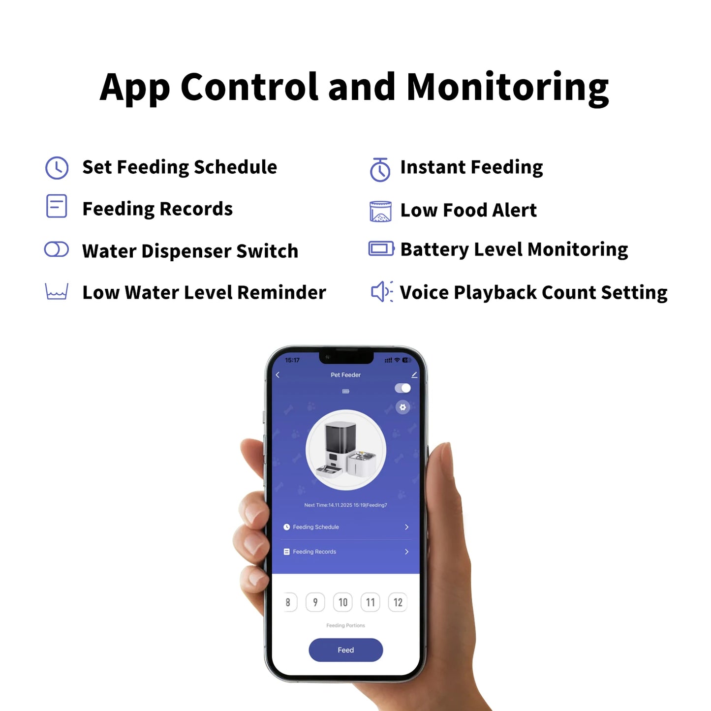 Smart Cat Feeder 2-in-1 With Water Fountain App Control 6L