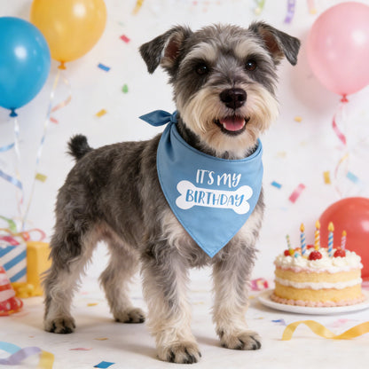 Dog Birthday Bandana - Happy Birthday Party Pet Triangle Scarf