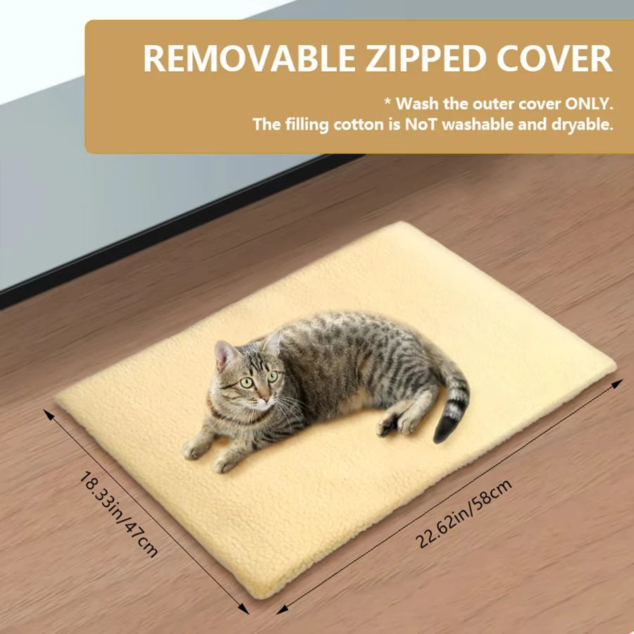 Self Warming Cat Bed With Claw Print Pattern For Indoor Pets