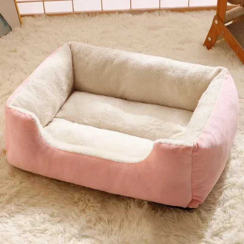 Premium Cat Bed Plush Pet Cushion - Comfortable Sleeping Basket