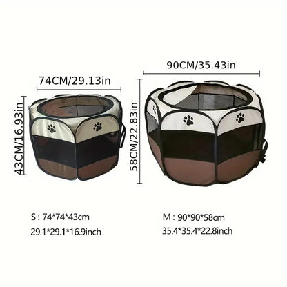 Cat Maternity Room Octagonal Pet Fence - Waterproof Foldable Tent