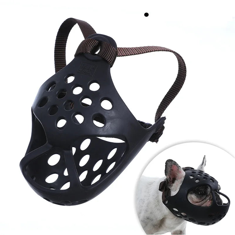 Short Snout Dog Muzzle - Soft Silicone Flat Faced Design
