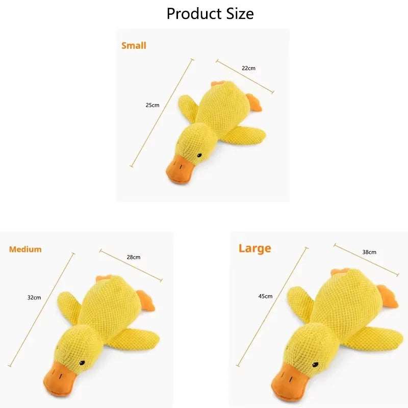Dog Duck Plush Toy - Interactive Squeaky Pet Comfort Companion