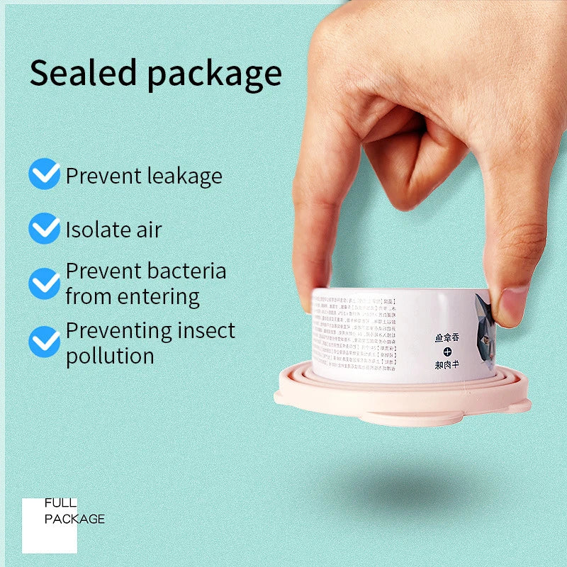 Portable Silicone Pet Food Lid And Spoon 2-In-1 Sealer Set