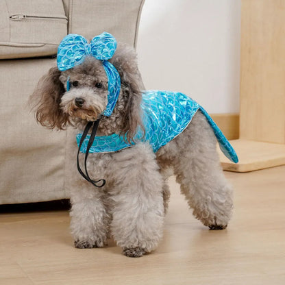 Mermaid Dog Costume - Funny Pet Cosplay Outfit For Small Medium Large Dogs