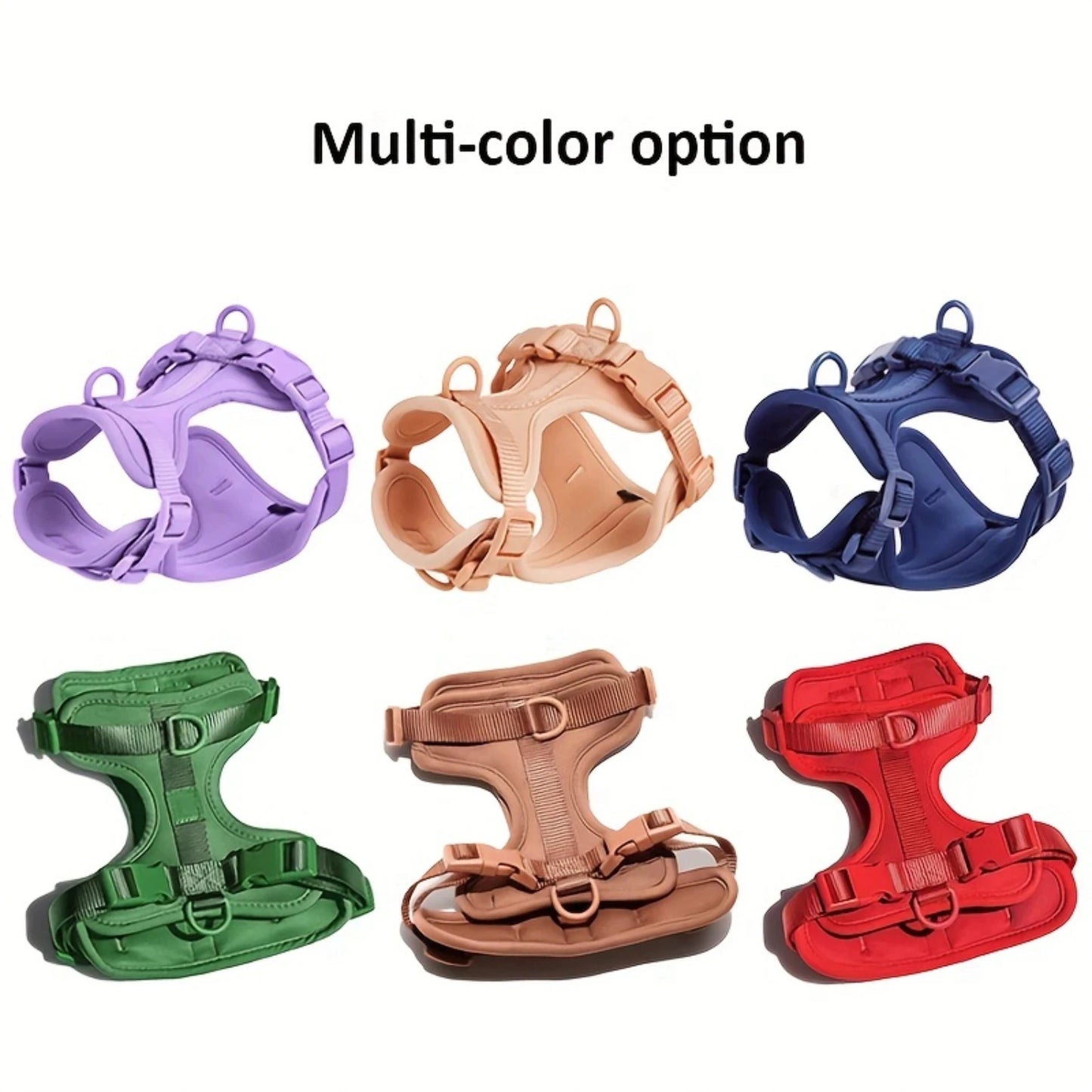 Dog Chest Harness Set - 11 Colors Waterproof PVC with Leash