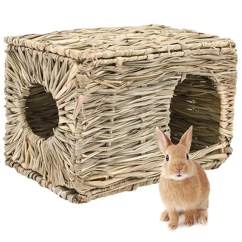 Foldable Woven Rabbit Cage Pet Small Animal Hamster Guinea Pig House