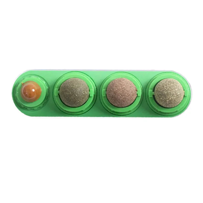 4 in 1 Rotating Catnip Ball - Teeth Cleaning & Digestive Health Toy