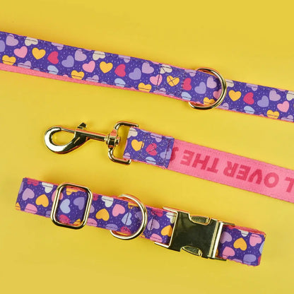 Luxury Colorful Dog Collar And Leash Set For Small Medium Large Dogs