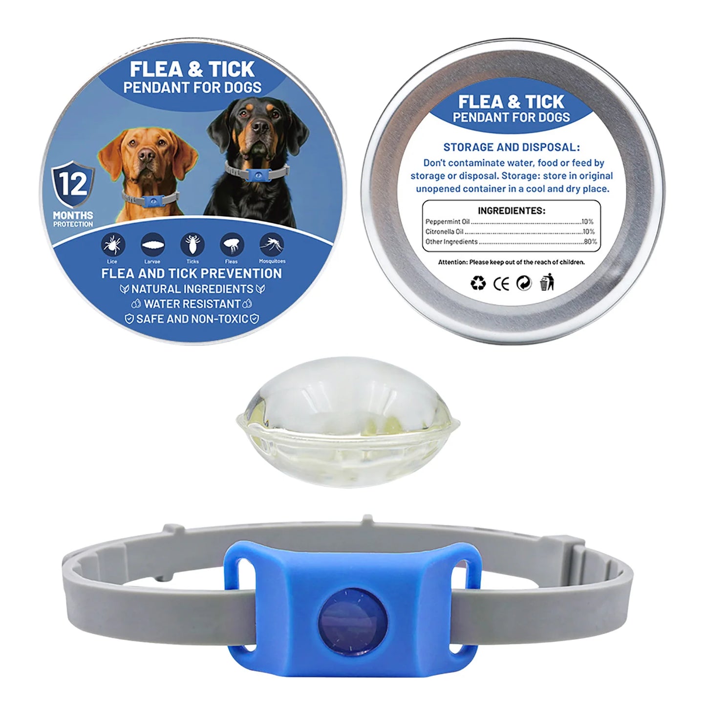 Flea And Tick Pendant For Dogs Natural Protection Green