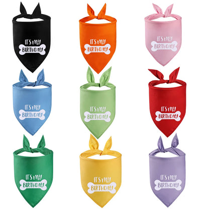 Dog Birthday Bandana - Happy Birthday Party Pet Triangle Scarf