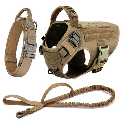 Large Dog Harness With Molle Pouches For German Shepherd Training
