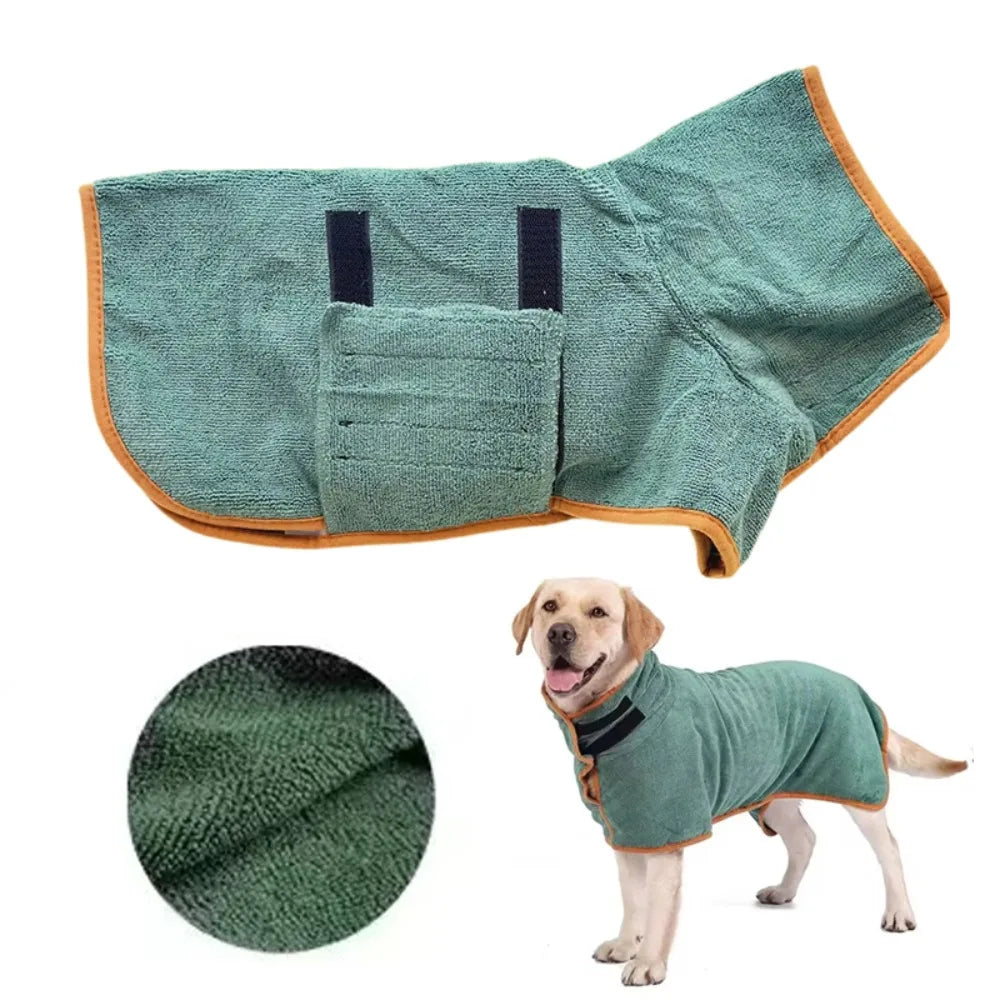 Premium Dog Bathrobe Absorbent Quick Drying Bath Towel For All Sizes